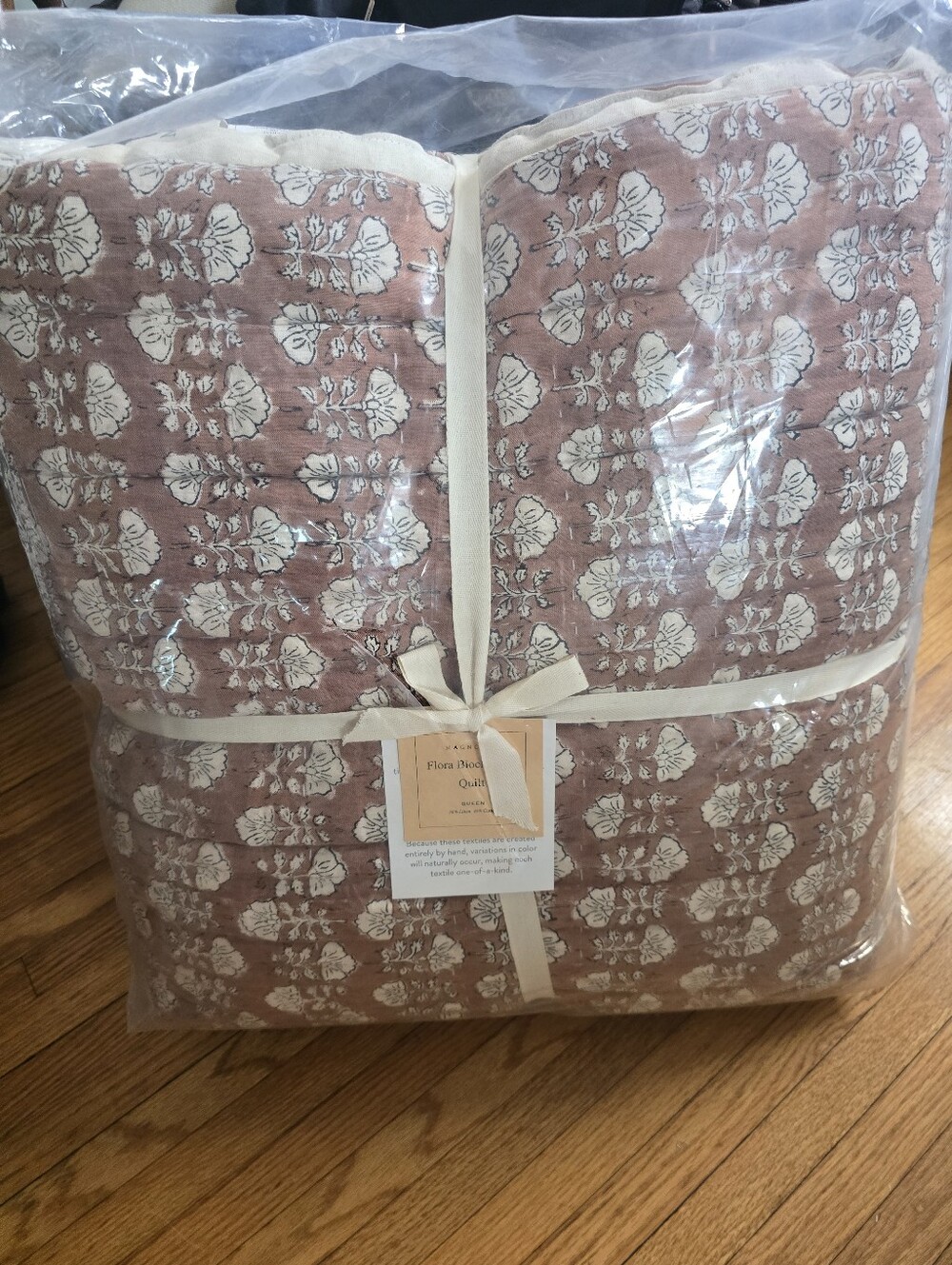 Magnolia Home Flora Block Print Quilt Desert Clay - Queen